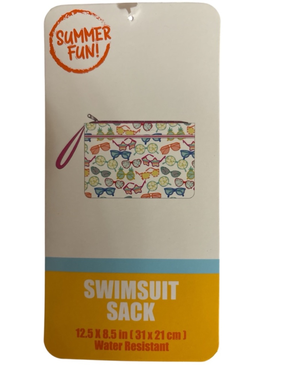 Summer Fun Sunglasses Print Swimsuit Sack Pouch - Pink Trim - Picture 5 of 5